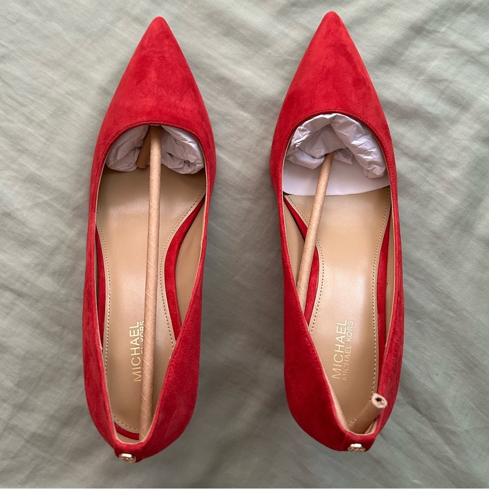 Michael Kors Vibrant Red Suede Heels